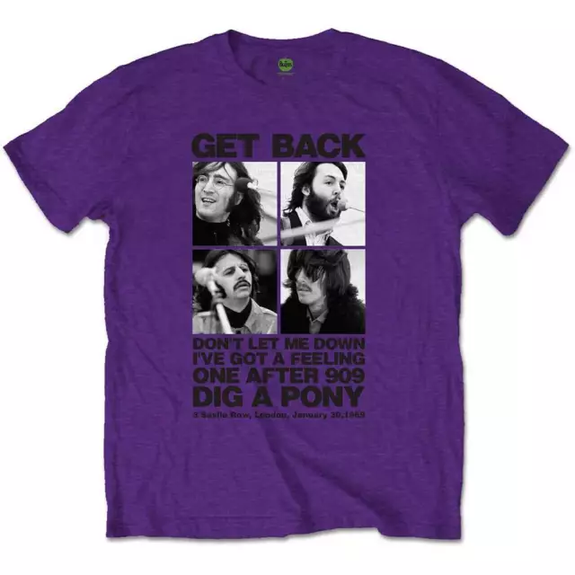 The Beatles 3 Savile Row T-Shirt Purple New