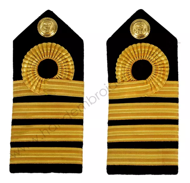 Royal Navy Capt Captain Rank Insignia Shoulder Strap Board Epaulette