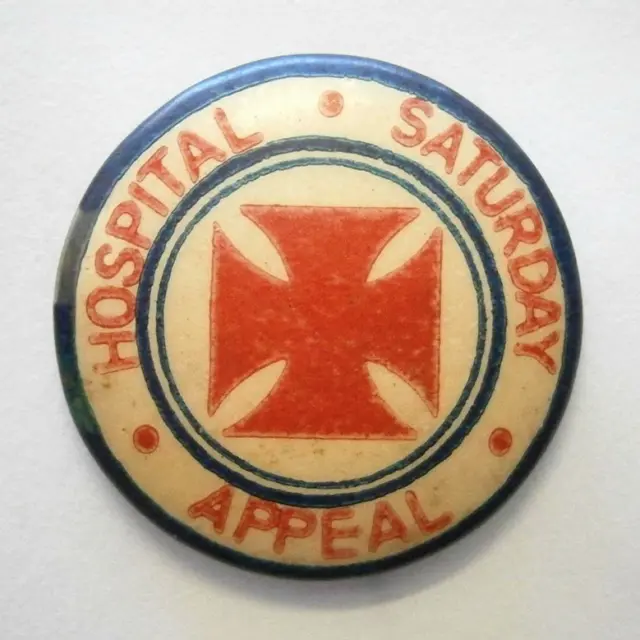 very old vintage charity button badge Hospital Saturday Appeal #3108A