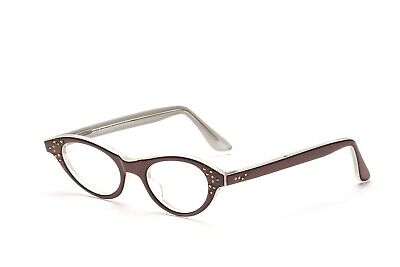 Vintage Cat Eye Brille 50er Jahre Selecta Charmette Braun 44-22 mm  EG5 