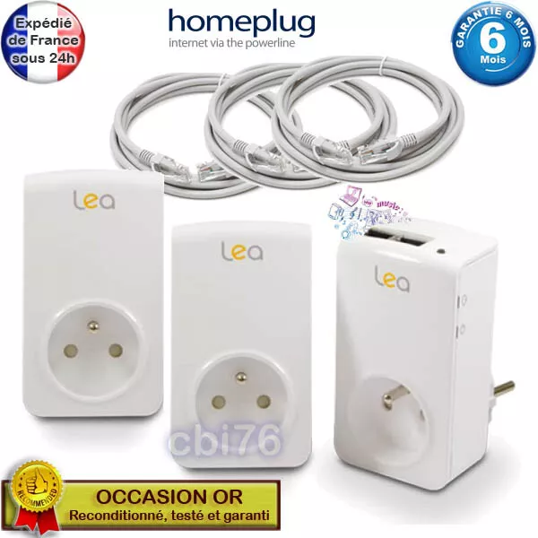 Lot 2,3,4 ou 5 prises/plugs CPL LEA Netsocket 200 AV Nano Homeplug comp. DEVOLO