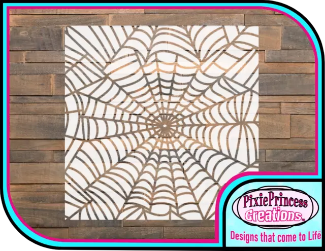 Pattern W Mylar 190 Stencil Reusable Airbrush Paint Wall Spider Web Crafts Card 3