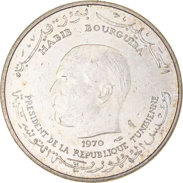 [#1161707] Coin, Tunisia, Dinar, 1970, Paris, FAO, AU, Silver, KM:302