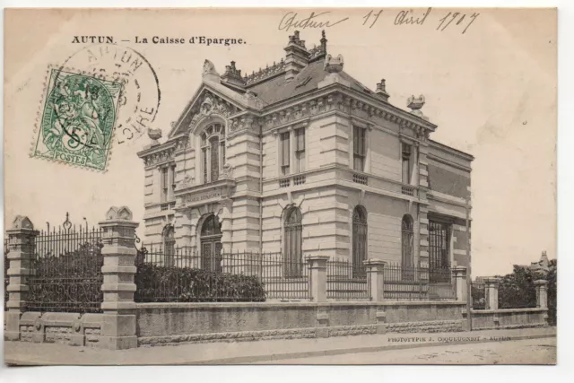 AUTUN - Saone et Loire - CPA 71 - la caisse d' Epargne - vue 2