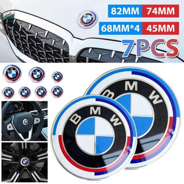 7PCS FOR BMW 50th Anniversary Emblem Centre Caps Badges Set 82mm 74mm 68mm  45mm £15.74 - PicClick UK