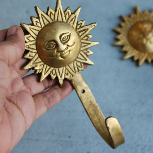 Vintage wall hook Sun Celestial Greek god Antique Key Hanger Mid Century Modern