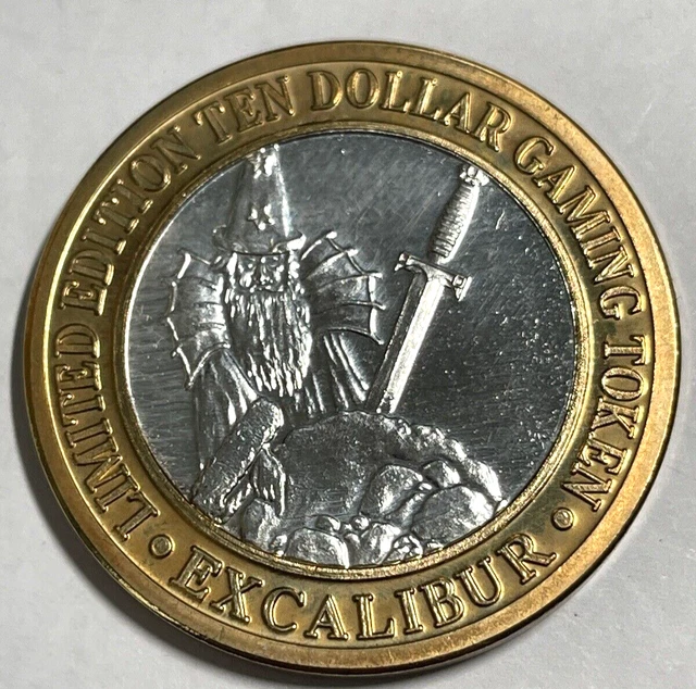 Excalibur Las Vegas Casino $10 Gaming Token .999 Fine Silver Limited Edition