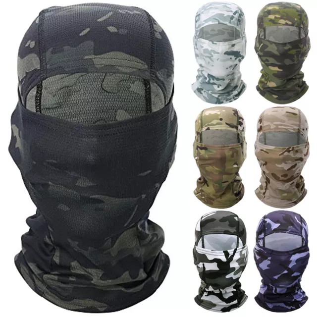 CAMO FULL FACE Mask Balaclava UV Protection Ski Sun Hood Tactical ...