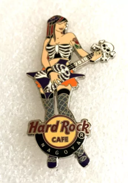 Hard Rock Cafe Nagoya 2010 Autumn Series Sexy Girl With Skeleton Guitar Pin - Le