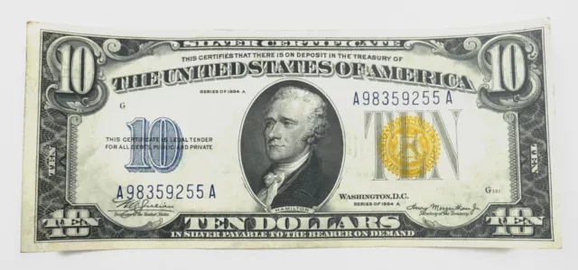 2 - 1934 A US $10 Dollar North Africa Silver Certificates Consecutive Serial~ XF