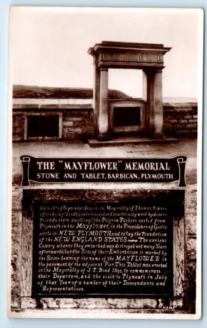 RPPC The Mayflower Memorial Barbican PLYMOUTH UK Postcard