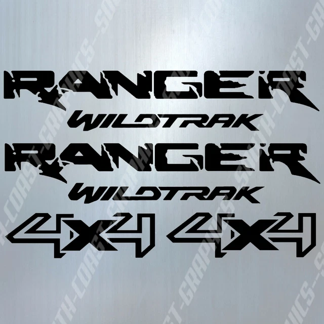 FORD RANGER WILDTRAK 4x4 Decal Sticker Set in BLACK 290mm x 55mm £6.99 ...