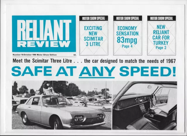 Reliant Review, October 1966: Scimitar 3-Litre, Rebel, Regal, Turkish FW5 Anadol