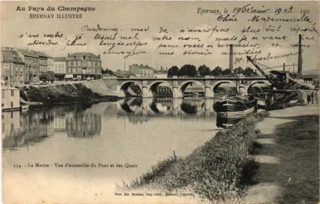 CPA ÉPERNAY Illustrated - La Marne - Overview of (742434)