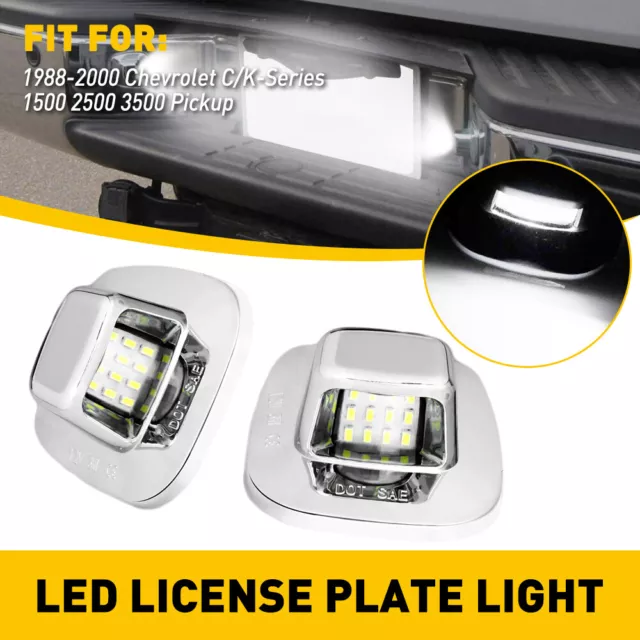 2PCS 12-LED Light Plate License 6000K 750LM For Chevy C/K 1500 2500 3500 Pickup