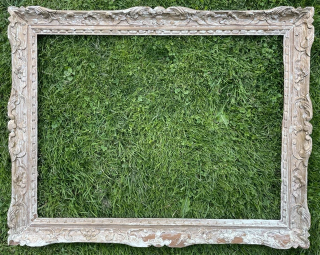 Canevas Fini Vintage - Tapisserie Duchesse Dans Cadre En Bois Sculpté Doré - Fait Main France