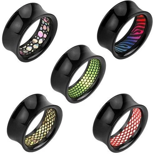 Flesh Orecchio Tunnel Sella Plug Piercing Plastica Ultra