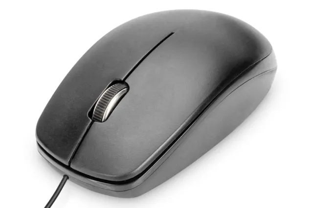 DIGITUS Cable USB Optical Mouse 3D 1000DPI Black