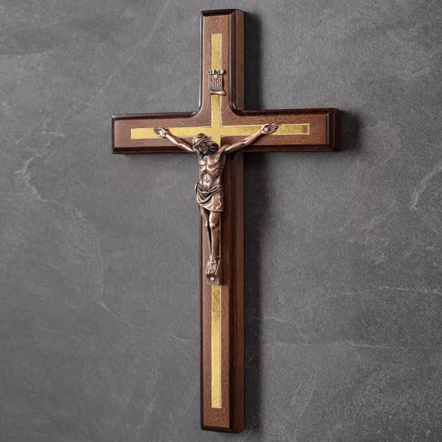 Handmade Wall Cross Wooden Catholic Wall Crucifix - Home Wall Decor 2