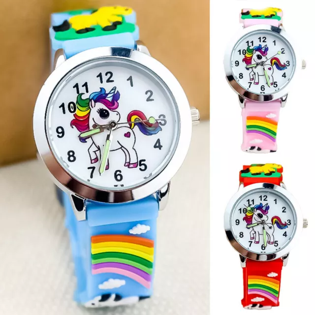 Kids Unicorn Wrist Watch Children Silicone Watch Gift Analogue Cute Horse Pony