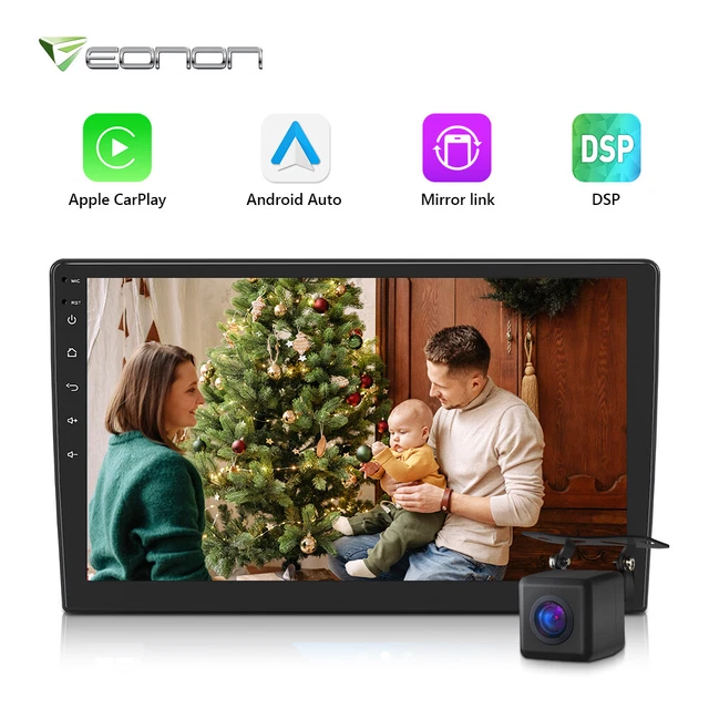 CAM+Head Unit 10.1"QLED Touch Screen Car Stereo Radio 2 DIN Android Auto CarPlay