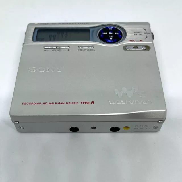 SONY MZ-R910 minidisc MD reproductor walkman grabadora plateada usada