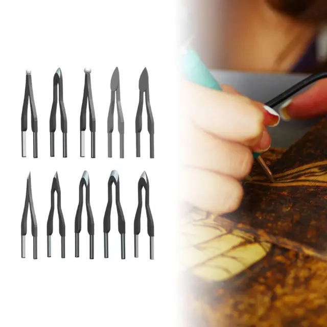 10x Pyrography Pen Tips Practical Strong Hot Stamping Wood Burning Wire Nibs