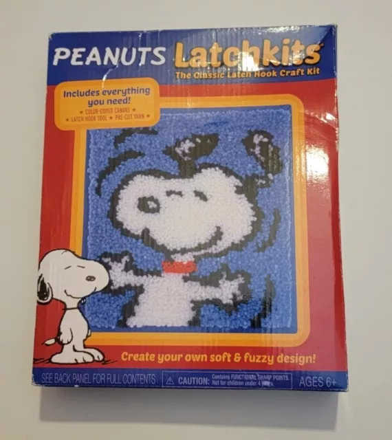 SNOOPY LATCH HOOK Kit J P Coats Happy Dance ** To Be Finished Completed  Peanuts $25.51 - PicClick