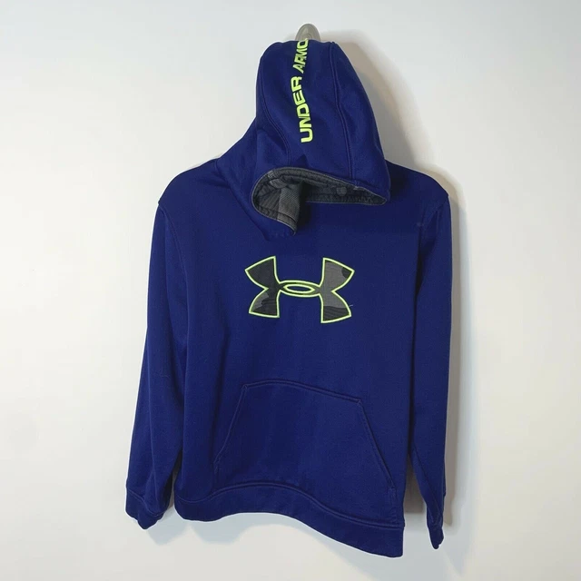 Under Armour Youth Boys Blue Long Sleeve Loose Fit Pullover Hoodie Large YLG