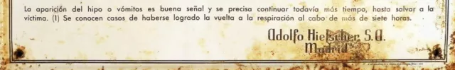 ✔️ ANTIGUO y CURIOSO  CARTEL de  AUXILIOS en CASOS de ACCIDENTES  ELECTRICOS ✔️ 3