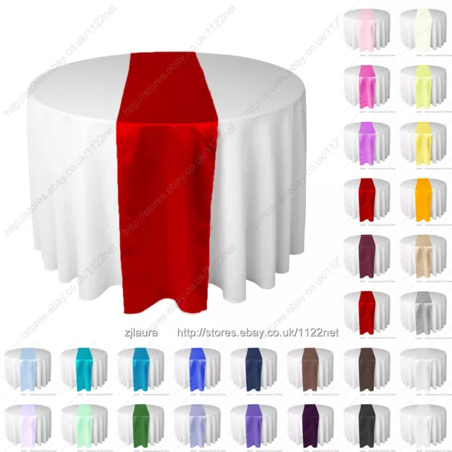 Red Black Purple teal green blue thick satin wedding table runner table runners