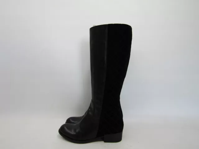 Sesto Meucci Womens Size 5.5 M Black Leather Suede Zip Knee High Fashion Boots