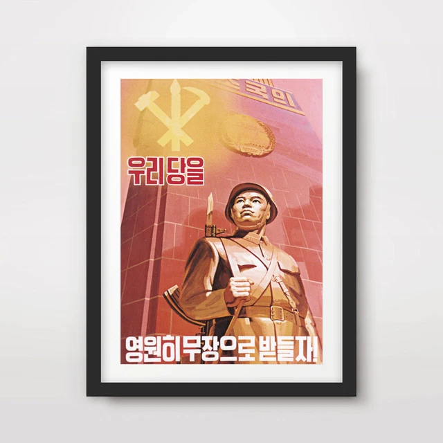 NORTH KOREAN KOREA PROPAGANDA POSTER Art Print Military Soldiers War Pyongyang £14.99 - PicClick UK