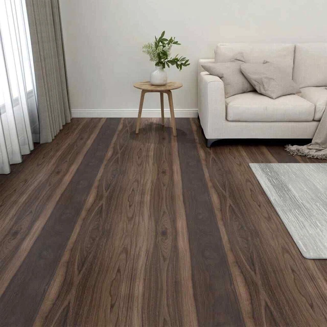 Listoni Pavimenti Adesivi 20 pz in PVC 1,86 m? Marrone Scuro