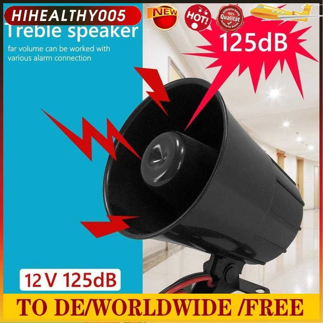 Sirena universal de alarma de advertencia fuerte de 125 dB para automóvil automóvil motocicleta 12 V
