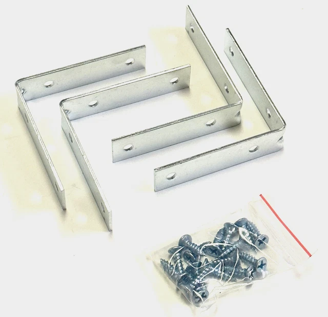 4pc Stainless Steel Corner Code L Shaped Right Angle Brackets Shelf Support 2.5"