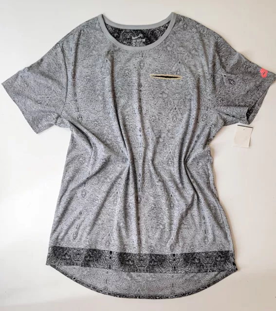 NWT VTG 2XL Nike SW Unique Reversible T-Shirt BOHO Folk Paisley Gray 7717351-012