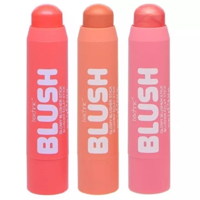 Technic Cream Blusher Stick Twist Up Cheek Blush Panstick Moisturising Glow