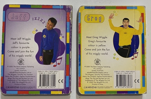 THE WIGGLES X2 Board Books 2005 Jeff Greg Vintage OG Original Wiggle ...