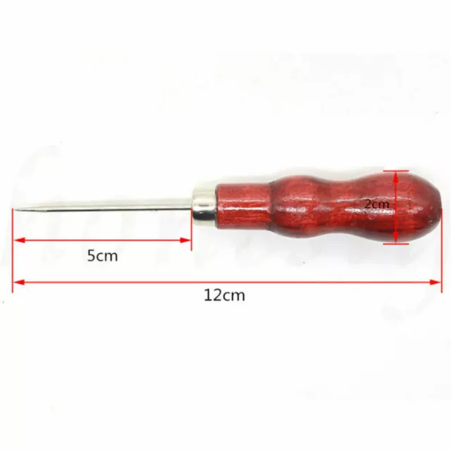 1/3PCS Wooden Handle Beading Awl Boring Hole Tailor Making Tool Bradle Bradawl 3