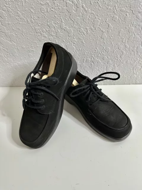 Apex Ambulator Womens Medium Diabetic Black Shoes Size 5.1/2 Black Suede Lace up