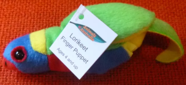 AUSTRALIAN ANIMAL FUNDRAISER GIFT LORIKEET Soft Material FINGER PUPPET