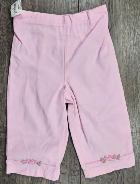 Baby Girl Clothes New Little Me 9 Month Elastic Back Pink Rose Pants