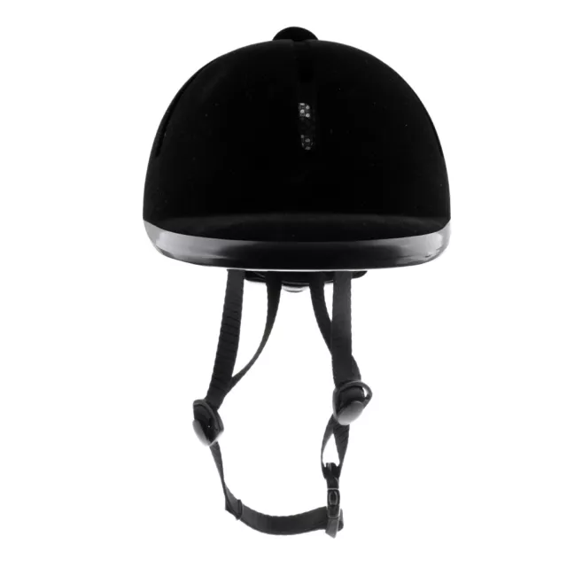 Kids Child Adjustable Horse Riding Hat Ventilated Safety Velvet Helmet Black