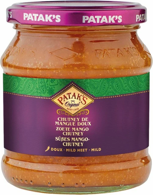 [340 g] PATAK'S Dolce Mango Chutney Mild/Sweet Mango Chutney (affilato medio)