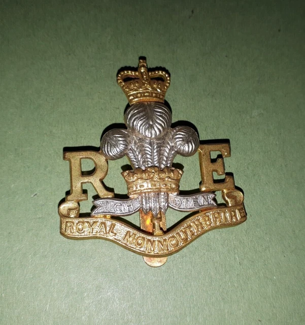 Spilla Distintivo Royal Monmouthshire Royal Engineers - Esercito Britannico, 23mm, Oro E Smalto