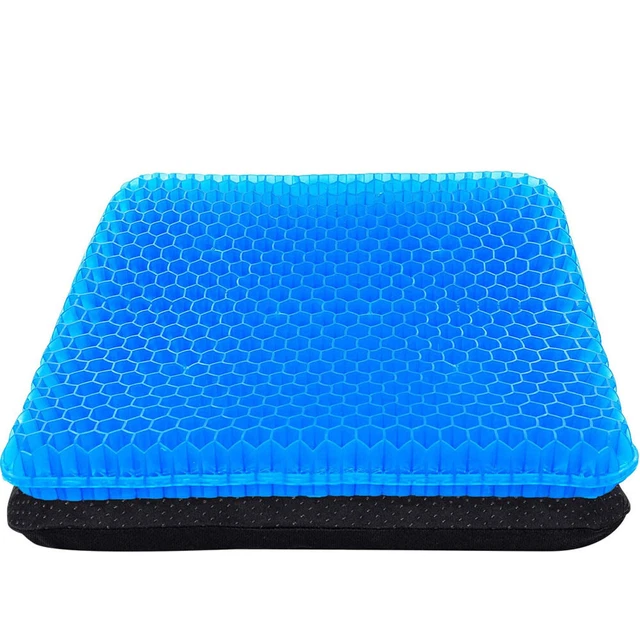 Double Gel Seat Cushion Breathable with Non-Slip Cover for Pressure/Pain Relief
