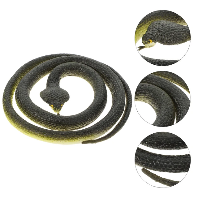 4 piezas juguete de serpiente imitado de jardín juguete para niños mezcla de goma larga