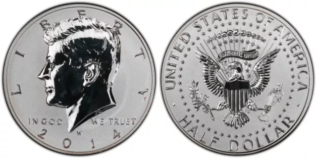 2014 W Kennedy Half Dollar 90% Silver KM A202c.4 50th Anniversary Beautiful Coin