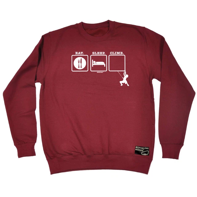 Rock Climbing Aa Eat Sleep Climb 1 - Novelty Funny Sweatshirts Jumper Sweatshirt